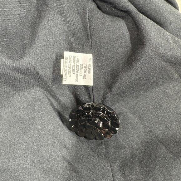 Kay Unger 14 Reptile Print Satin Collar Single Breasted Blazer Jacket Black - Picture 8 of 8